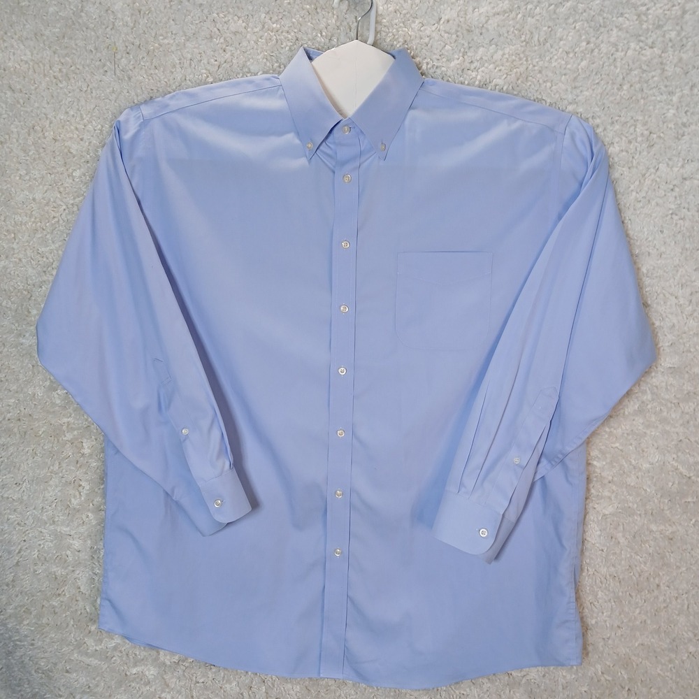 Jos A Bank Traveler Button Down Shirt Light Blue Fit Long Sleeve Mens 17‎ 1/2 34